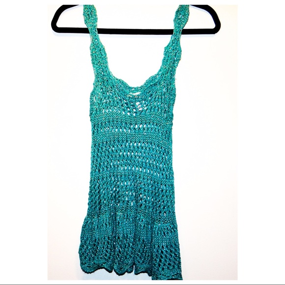 SOLD Blue and silver knitted top - Picture 3 of 8